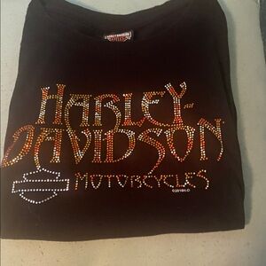 Harley-Davidson Kids Black and Orange Tee (M)